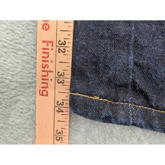 Wrangler Jeans Mens 31x34 Dark Blue Denim Straight Leg Zip Fly Classic Cowboy - Picture 7 of 12